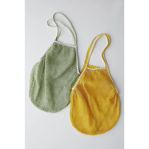 New Urban Outfitters UO Yellow Daisy Trim Market Bag - Picture 3 of 6